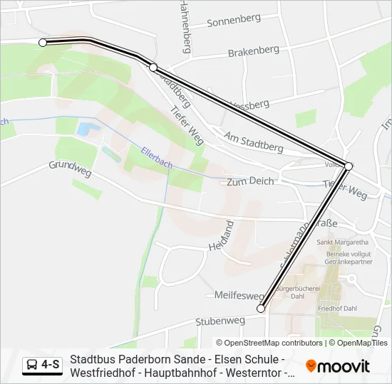 Автобус 4-S: карта маршрута