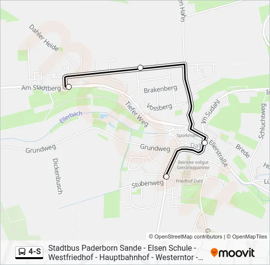 Автобус 4-S: карта маршрута