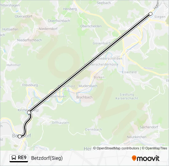 RE9 Bus Line Map
