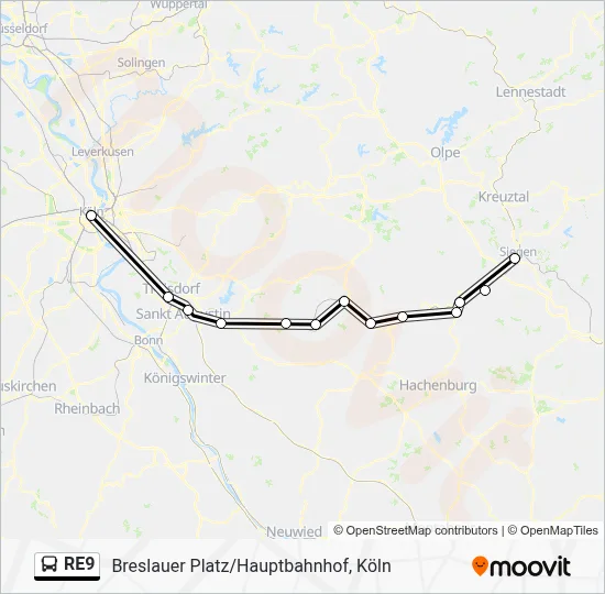 RE9 Bus Line Map