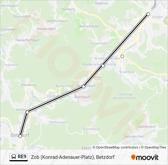 RE9 Bus Line Map