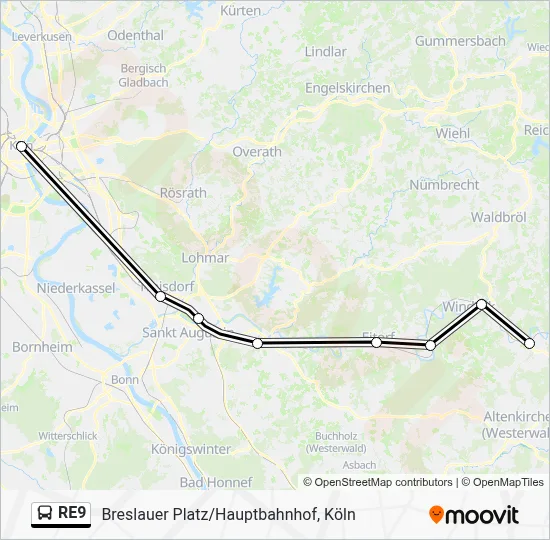 RE9 Bus Line Map