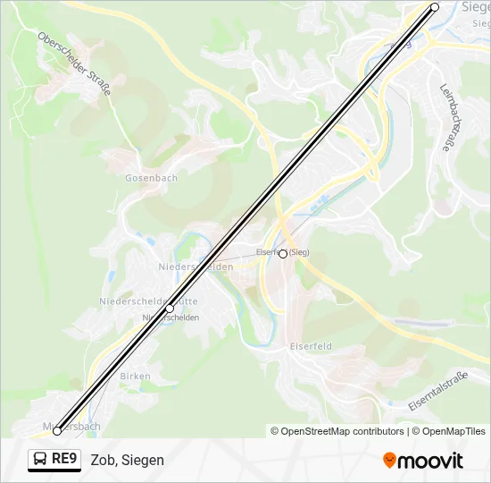 RE9 Bus Line Map