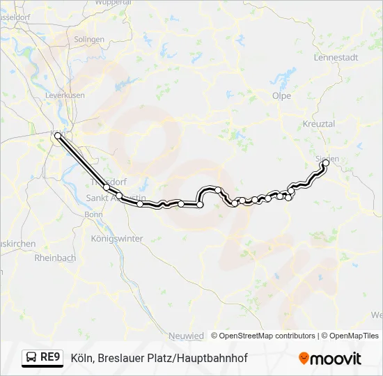 RE9 Bus Line Map