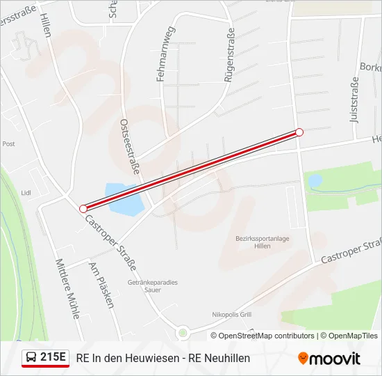 215E Bus Line Map