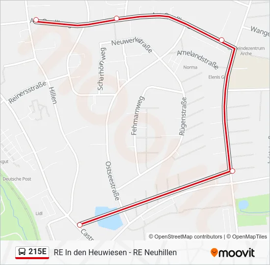 215E Bus Line Map