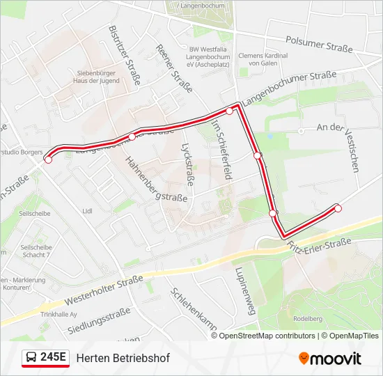 245E Bus Line Map