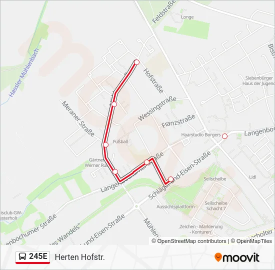 Автобус 245E: карта маршрута