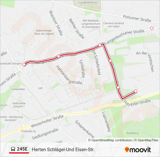 Автобус 245E: карта маршрута