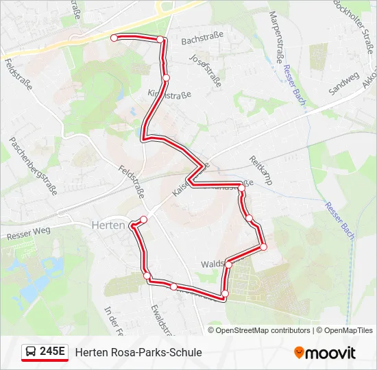 Автобус 245E: карта маршрута