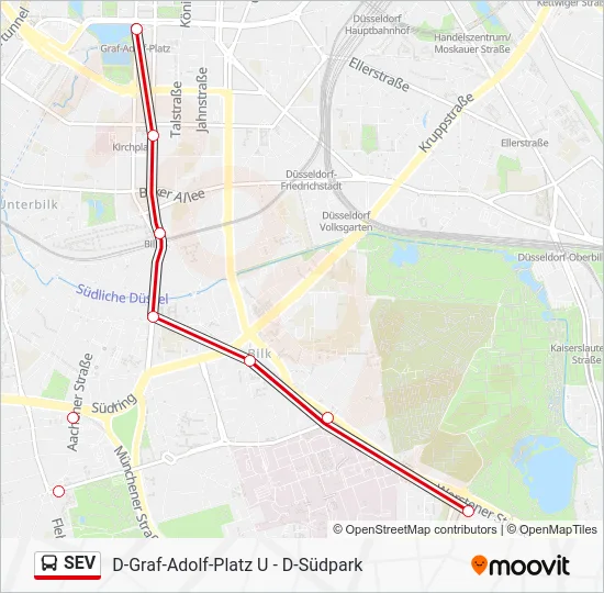 Автобус SEV: карта маршрута