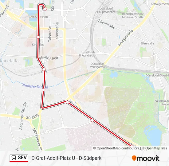 Автобус SEV: карта маршрута