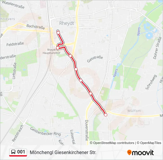 Автобус 001: карта маршрута