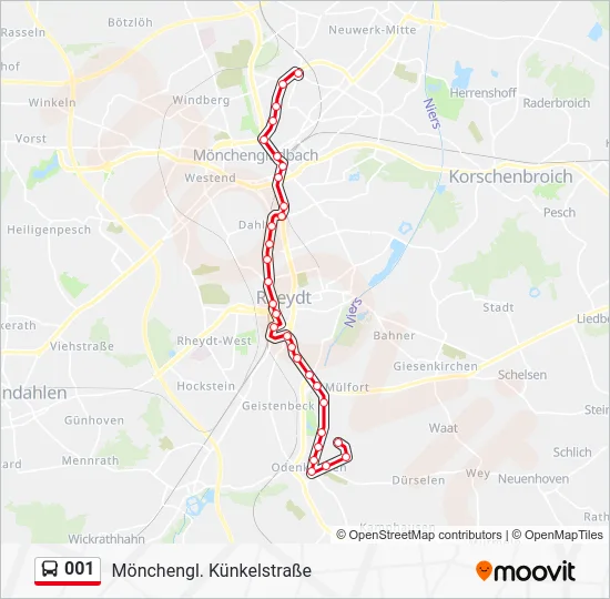 Автобус 001: карта маршрута