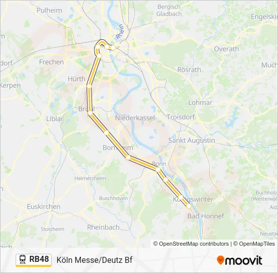 Поезд RB48: карта маршрута