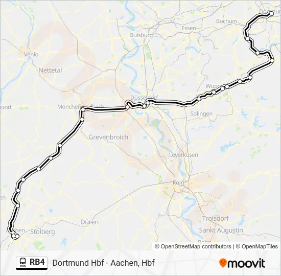 Поезд RB4: карта маршрута