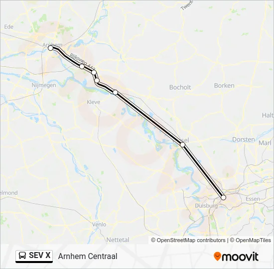 Автобус SEV X: карта маршрута