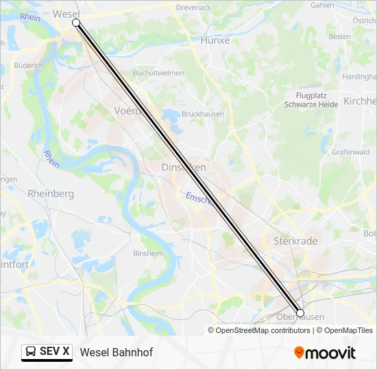Автобус SEV X: карта маршрута