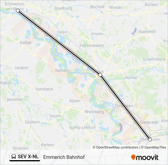 Автобус SEV X-NL: карта маршрута