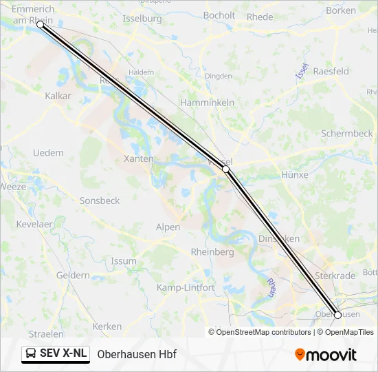 Автобус SEV X-NL: карта маршрута