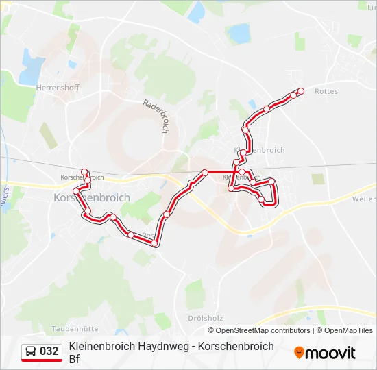 Автобус 032: карта маршрута