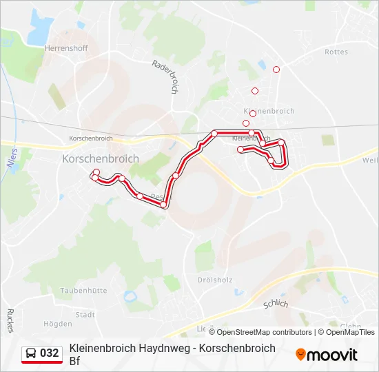 Автобус 032: карта маршрута