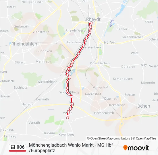 Автобус 006: карта маршрута