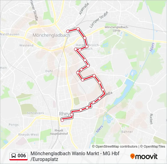 Автобус 006: карта маршрута