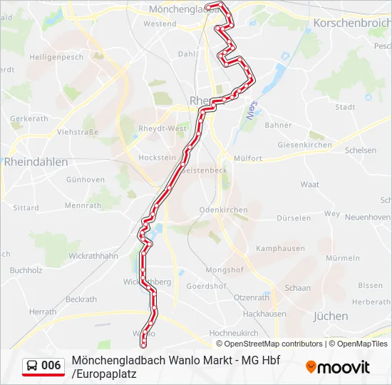 Автобус 006: карта маршрута