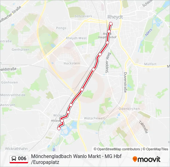 Автобус 006: карта маршрута