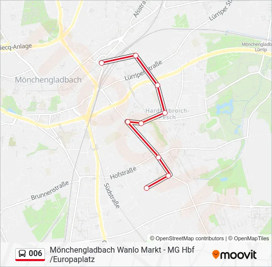 Автобус 006: карта маршрута