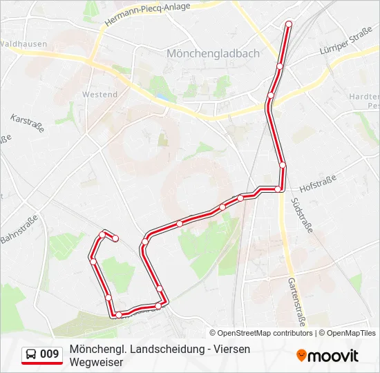 Автобус 009: карта маршрута