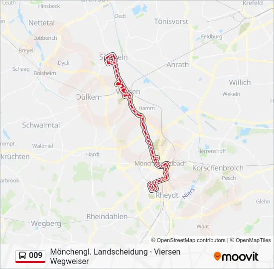 Автобус 009: карта маршрута