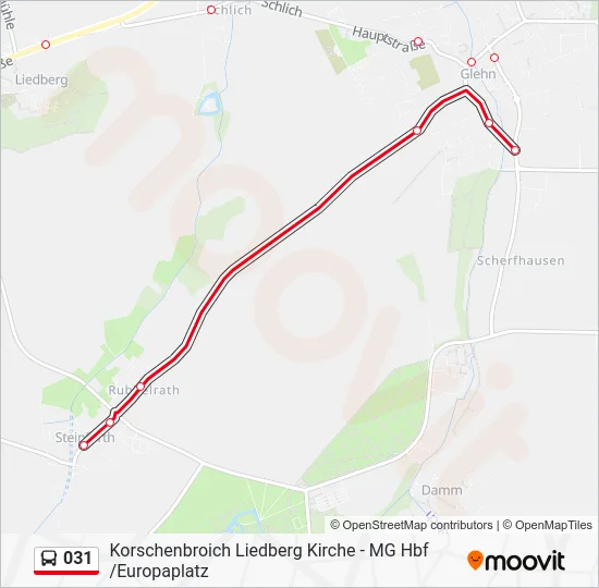 Автобус 031: карта маршрута