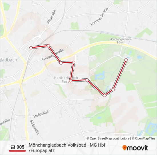 Автобус 005: карта маршрута
