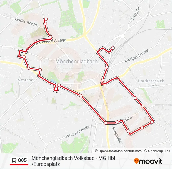 Автобус 005: карта маршрута