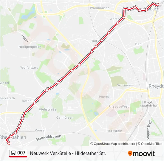 Автобус 007: карта маршрута