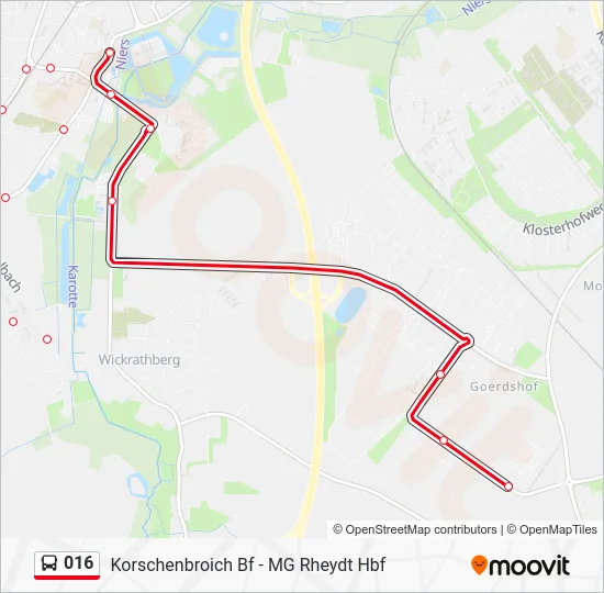 Автобус 016: карта маршрута