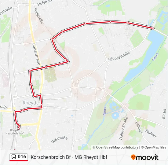 Автобус 016: карта маршрута