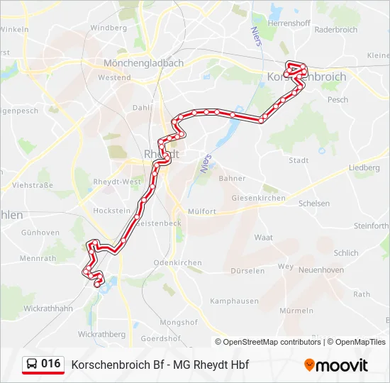 Автобус 016: карта маршрута