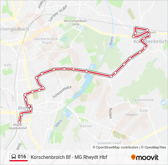 Автобус 016: карта маршрута