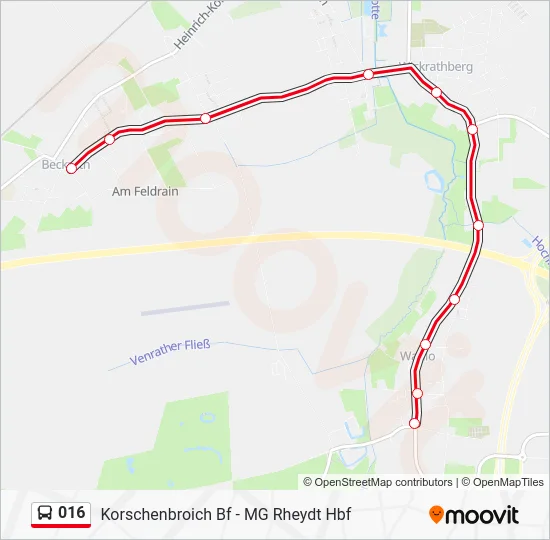 Автобус 016: карта маршрута