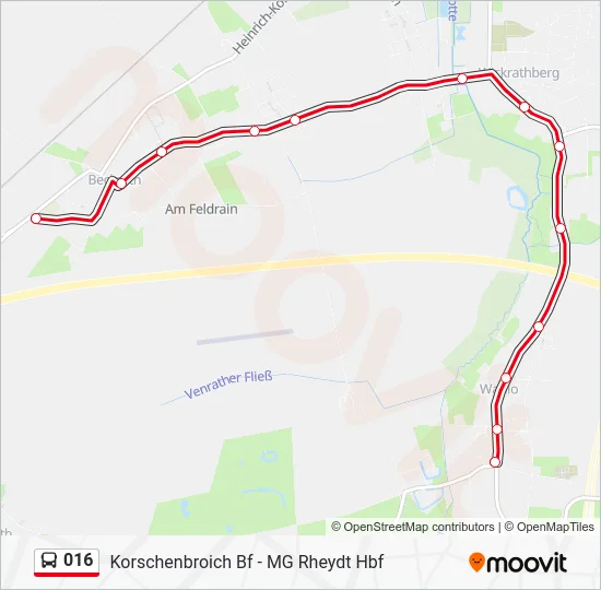 Автобус 016: карта маршрута