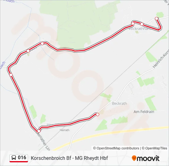 Автобус 016: карта маршрута