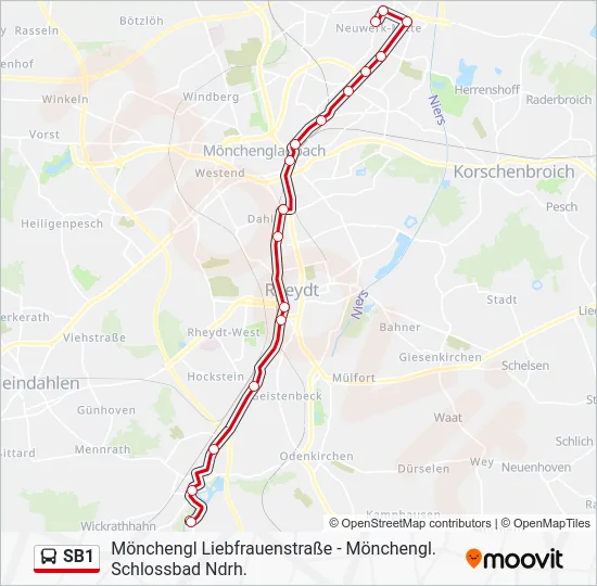 Автобус SB1: карта маршрута