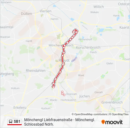 Автобус SB1: карта маршрута
