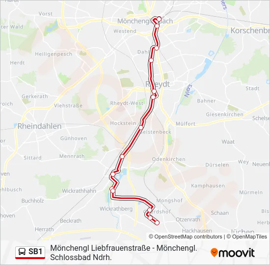 Автобус SB1: карта маршрута