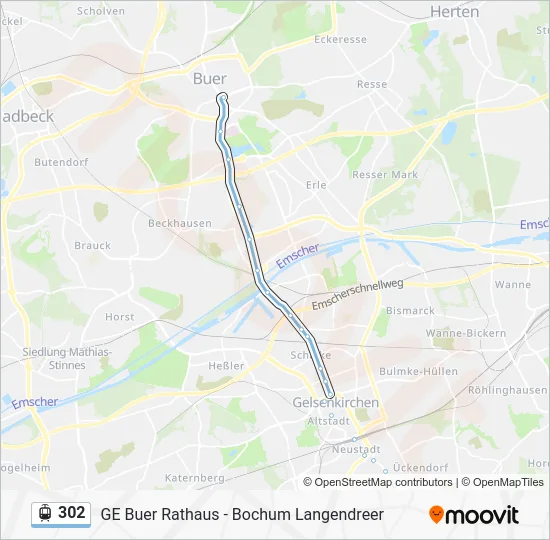 Трамвай 302: карта маршрута