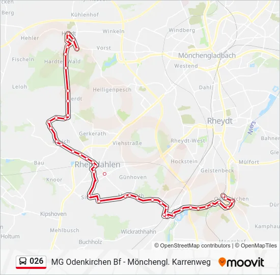 Автобус 026: карта маршрута