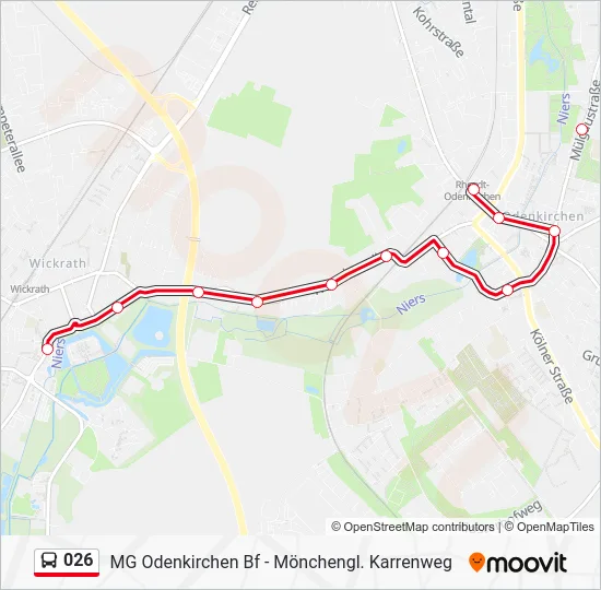 Автобус 026: карта маршрута